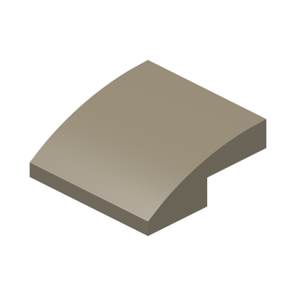 PLATE W. BOW  2X2X2/3 · Sand Yellow (réf. BrickLink Dark Tan)