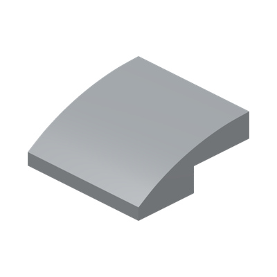 PLATE W. BOW  2X2X2/3 · Medium Stone Grey (réf. BrickLink Light Bluish Gray)