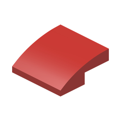 Slope, Curved 2 x 2 x 2/3 with Fire Logo Pattern · LEGO 6132565 (réf. BrickLink 15068pb052) · Couleur BrickLink : Red