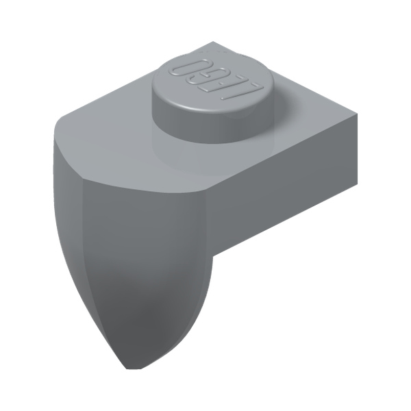 PLADE 1X1 M. 1 LOD. TAND · Medium Stone Grey (réf. BrickLink Light Bluish Gray)