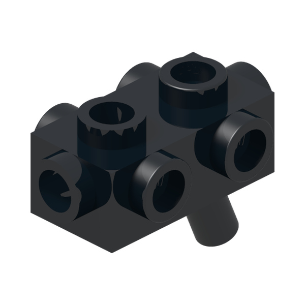 GUN BASE 1X2X2/3 W.KNOB/SHAFT · LEGO 6051527 (réf. BrickLink 15071) · Black (réf. BrickLink Black)