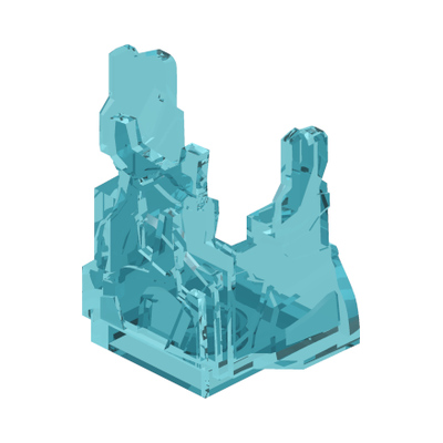 Rock Panel 2 x 4 x 3 with Fractures (Chima Ice Cage) · LEGO 6065032 (réf. BrickLink 15091) · Couleur BrickLink : Trans-Light Blue