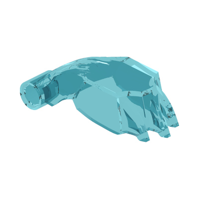 Paw 2 x 6 x 2 1/2 with Claws and Pin Hole · Réf. BrickLink 15101 · Couleur BrickLink : Trans-Light Blue