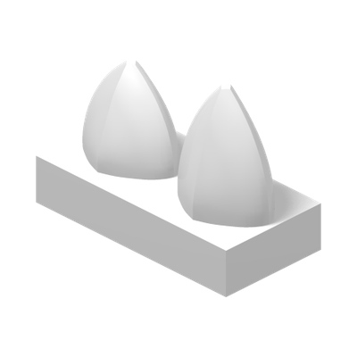 PLATE 1X2 W.2 VERTICAL TEETH · LEGO 6046384 (réf. BrickLink 15209) · White (réf. BrickLink White)