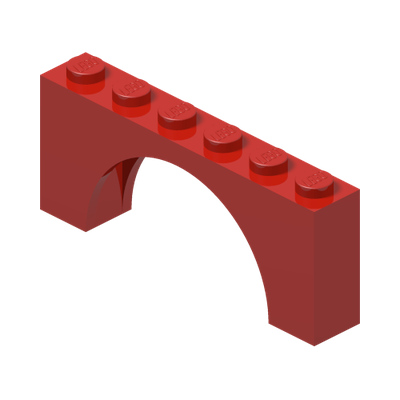 BRICK W. INSIDE BOW 1X6X2 · Bright Red (réf. BrickLink Red)