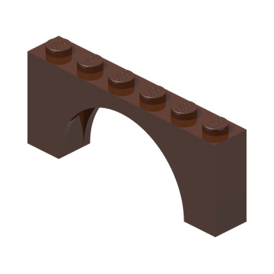 BRICK W/ INSIDE BOW 1X6X2 · Reddish Brown (réf. BrickLink Reddish Brown)