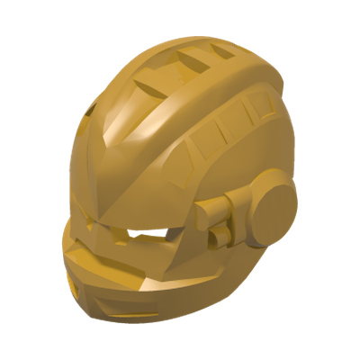 Minifigure, Headgear Helmet Hero Factory (Rocka) · LEGO 6056332 (réf. BrickLink 15349) · Couleur BrickLink : Pearl Gold