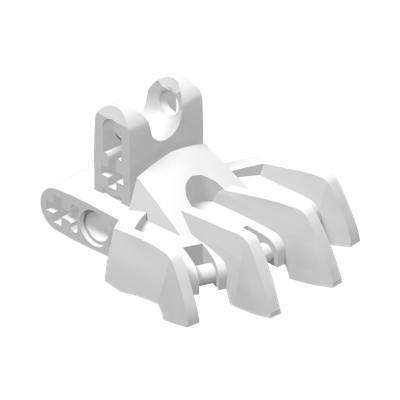 Hero Factory Foot with Four Short Claws and Ball Joint Socket · LEGO 6078243 (réf. BrickLink 15367) · Couleur BrickLink : White