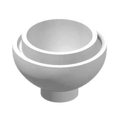 DOME 2X2, INVERTED W. ONE STUD · LEGO 6050914 (réf. BrickLink 15395) · White (réf. BrickLink White)