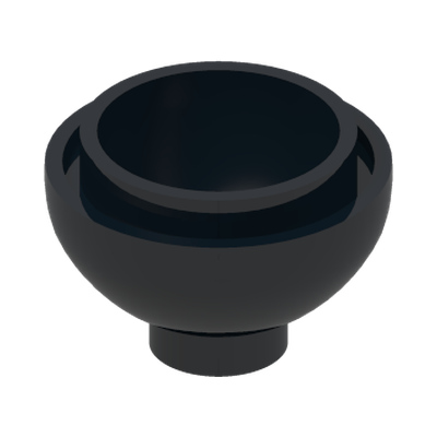 DOME 2X2, INVERTED W. ONE STUD · Black (réf. BrickLink Black)