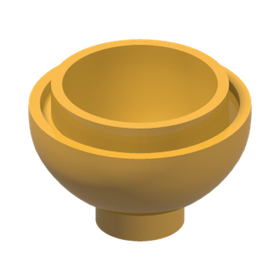 DOME 2X2, INVERTED W. ONE STUD · Flame Yellowish Orange (réf. BrickLink Bright Light Orange)