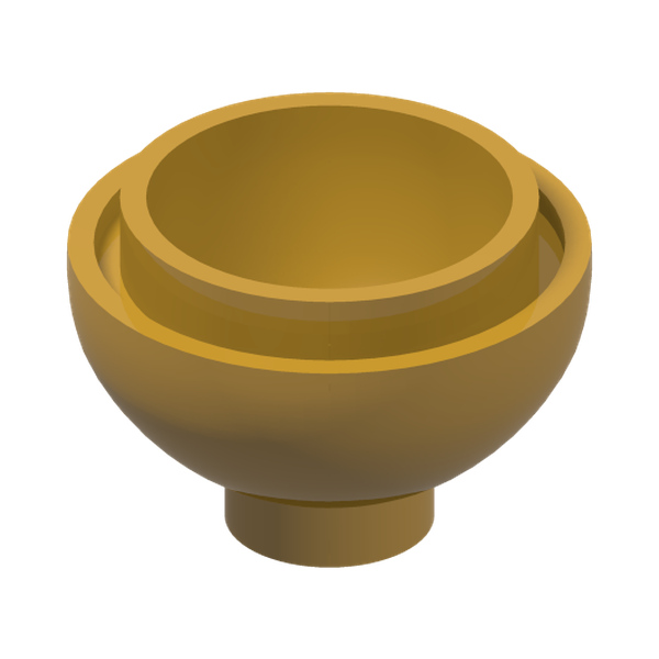 DOME 2X2, INVERTED W. ONE STUD · Warm Gold (réf. BrickLink Pearl Gold)