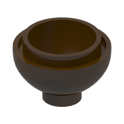 DOME 2X2, INVERTED W. ONE STUD · Dark Brown (réf. BrickLink Dark Brown)