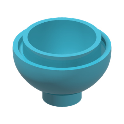 DOME 2X2, INVERTED W. ONE STUD · Medium Azur (réf. BrickLink Medium Azure)