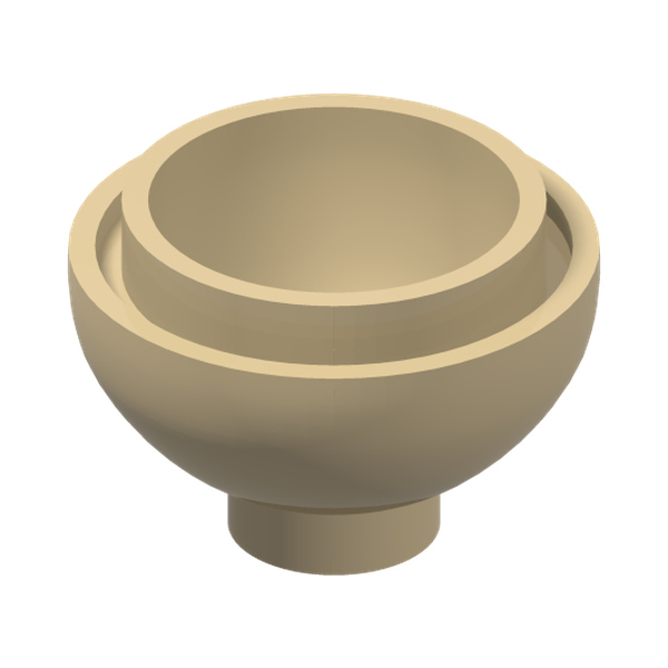 DOME 2X2, INVERTED W. ONE STUD · Brick Yellow (réf. BrickLink Tan)