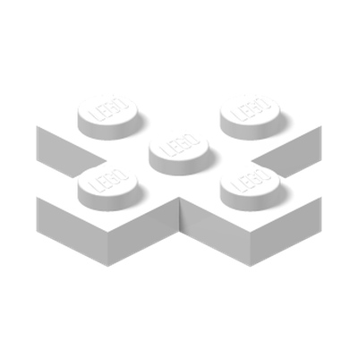 PLATE 3X3, CROSS · LEGO 6099412 (réf. BrickLink 15397) · White (réf. BrickLink White)