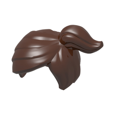 Minifigure, Hair Female Ponytail Off-center · LEGO 6184572 (réf. BrickLink 15427) · Couleur BrickLink : Reddish Brown