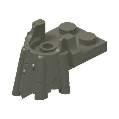 Plate, Modified 2 x 2 with Curved Minifigure Head Holder · LEGO 6063705 (réf. BrickLink 15440) · Couleur BrickLink : Pearl Dark Gray