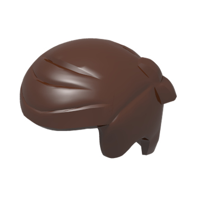 Minifigure, Hair Short with 2 Locks on Left Side · LEGO 6249237 (réf. BrickLink 15443) · Couleur BrickLink : Reddish Brown