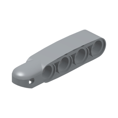 Technic, Steering Arm 5 x 1 with Tow Ball Socket Rounded, Chamfered, Type 1 - Round Indentation on Top · LEGO 6055628 (réf. BrickLink 15459) · Couleur BrickLink : Light Bluish Gray