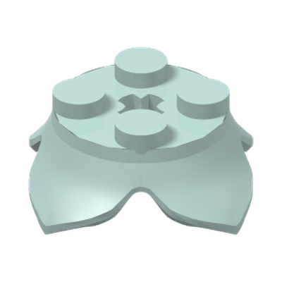 Plant Leaves 2 x 2 with 4 Petals and Axle Hole · Aqua (réf. BrickLink Light Aqua)
