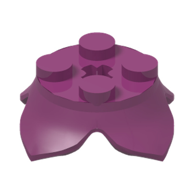 PLATE 2X2,2/3 W/KRYDSHUL& CROWN LEAF · Bright Reddish Violet (réf. BrickLink Magenta)