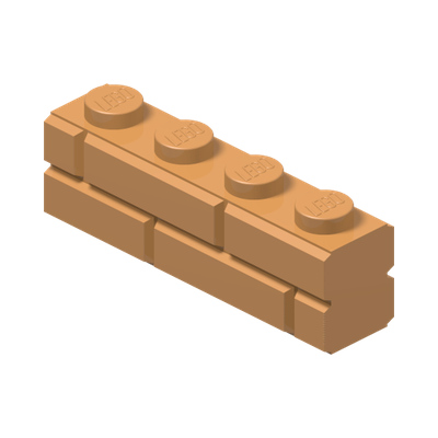 PROFILE BRICK 1x4 SINGLE GRO. · Medium Nougat (réf. BrickLink Medium Nougat)