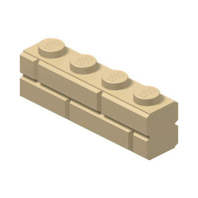 PROFILE BRICK 1x4 SINGLE GRO. · LEGO 6232136 (réf. BrickLink 15533) · Brick Yellow (réf. BrickLink Tan)