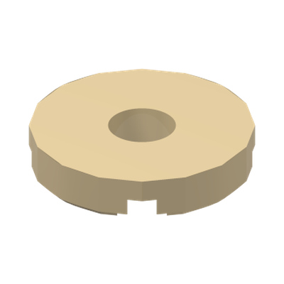 FLAT TILE 2X2 ROUND W. HOLE Ø4.85 · Brick Yellow (réf. BrickLink Tan)