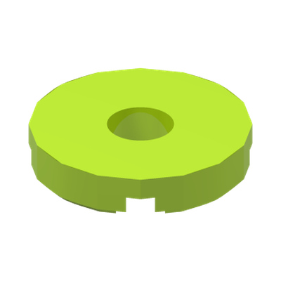 FLAT TILE 2X2 ROUND W/ HOLE DIA. 4.85 · Bright Yellowish Green (réf. BrickLink Lime)