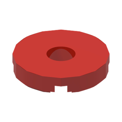 FLAT TILE 2x2 ROUND W. HOLE Ø4.85 · Bright Red (réf. BrickLink Red)