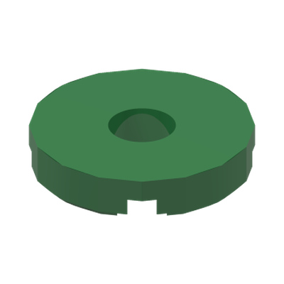 FLAT TILE 2x2 ROUND W. HOLE Ø4.85 · Dark Green (réf. BrickLink Green)