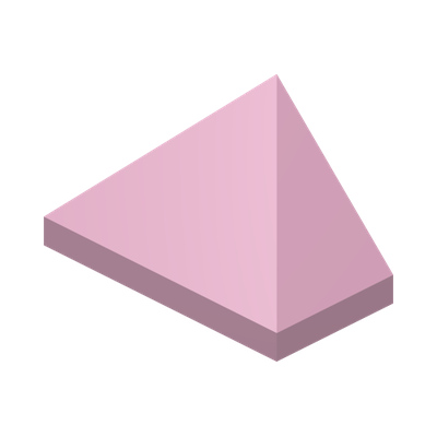 END RIDGED TILE 1X2/45° · Light Purple (réf. BrickLink Bright Pink)