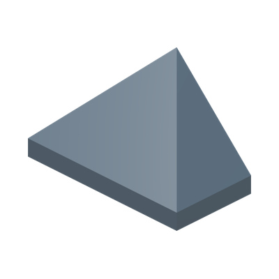 END RIDGED TILE 1X2/45° · Sand Blue (réf. BrickLink Sand Blue)