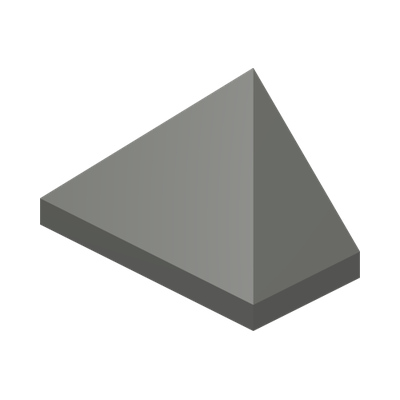 END RIDGED TILE 1X2/45° · Dark Stone Grey (réf. BrickLink Dark Bluish Gray)