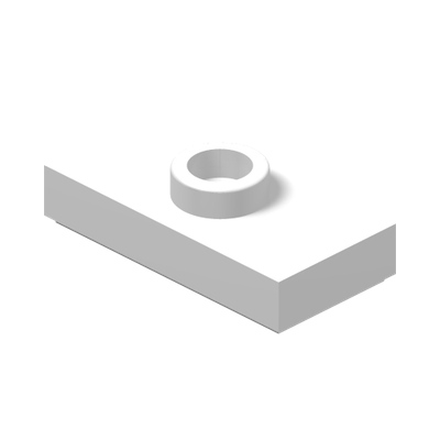 PLATE 1X2, W/ 1 KNOB · LEGO 6051511 (réf. BrickLink 15573) · White (réf. BrickLink White)