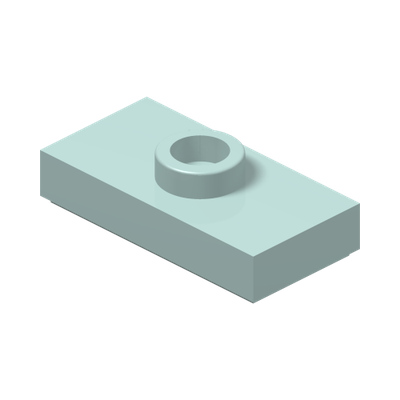 PLATE 1X2, W/ 1 KNOB · Aqua (réf. BrickLink Light Aqua)