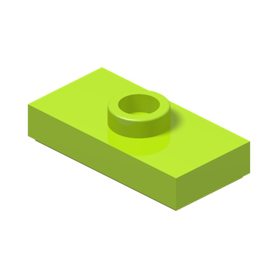 PLATE 1X2, W/ 1 KNOB · Bright Yellowish Green (réf. BrickLink Lime)