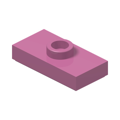 PLATE 1X2, W/ 1 KNOB · Bright Purple (réf. BrickLink Dark Pink)