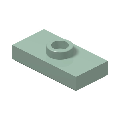 PLATE 1X2, W/ 1 KNOB · Sand Green (réf. BrickLink Sand Green)