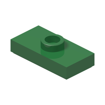 PLATE 1X2, W/ 1 KNOB · Dark Green (réf. BrickLink Green)