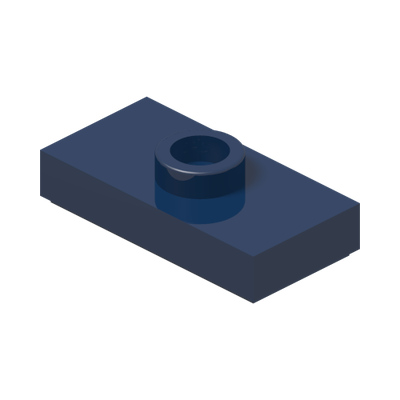 PLATE 1X2, W/ 1 KNOB · Earth Blue (réf. BrickLink Dark Blue)