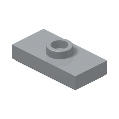 PLATE 1X2 W. 1 KNOB · Medium Stone Grey (réf. BrickLink Light Bluish Gray)