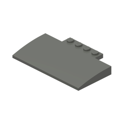 Slope, Curved 5 x 8 x 2/3 with 4 Studs · LEGO 6055166 (réf. BrickLink 15625) · Couleur BrickLink : Dark Bluish Gray