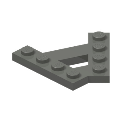 PLATE (A)  4M 45° · Dark Stone Grey (réf. BrickLink Dark Bluish Gray)