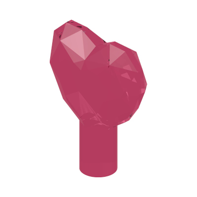 HEART W/ Ø3,2 SHAFT · LEGO 6240042 (réf. BrickLink 15745) · Tr.medium Reddish Violet (réf. BrickLink Trans-Dark Pink)