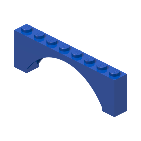 BRICK W. BOW 1X8X2 · Bright Blue (réf. BrickLink Blue)