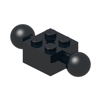Technic, Brick Modified 2 x 2 with 2 Ball Joints and Axle Hole · LEGO 6092732 (réf. BrickLink 17114) · Couleur BrickLink : Black