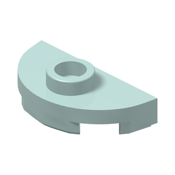 PLATE 1X2, 1/2 CIRCLE, W/ 1 KNOB · Aqua (réf. BrickLink Light Aqua)