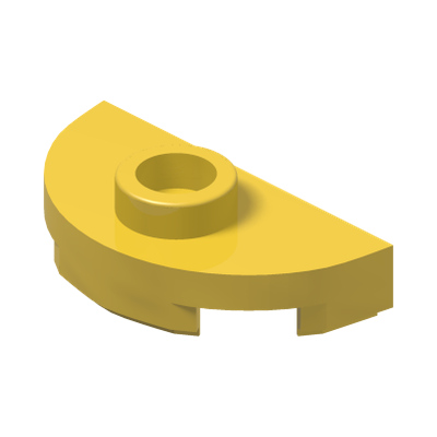 Plate, Round 1 x 2 Half with 1 Stud (Jumper) · Couleur BrickLink : Yellow